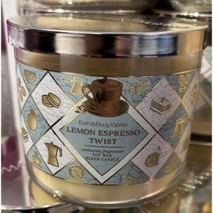Bath & Body Works Lemon Espresso Twist 3-Wick Soy Wax Blend Candle 14 oz